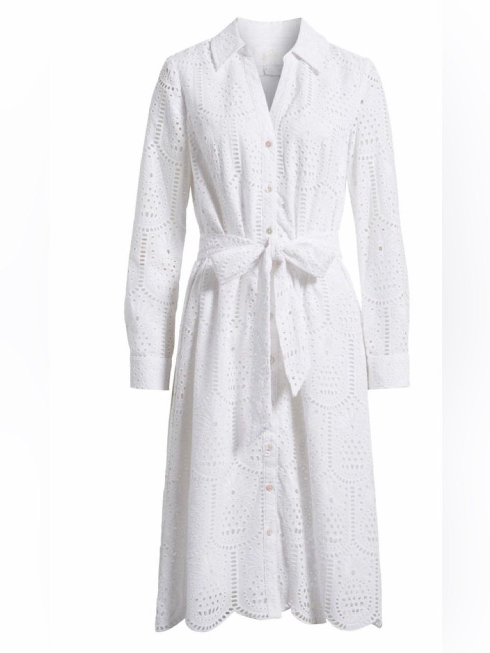 NWT Lilly Pulitzer White Eira
Pineapple Eyelet Midi Shirtdress
Cotton size 2